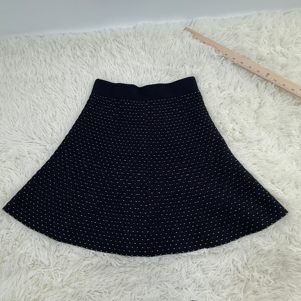 Ann Taylor Wool A-Line Mini Skirt Polka Dot Petite Size XXSP Career Knit‎ Chic - Picture 3 of 8